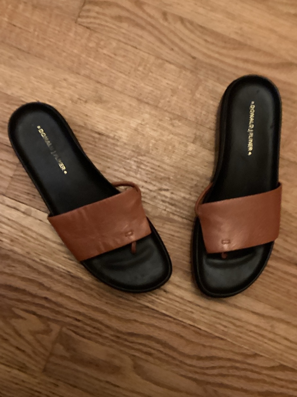 Donald J. Pliner Fifi Leather Toe-Loop Slide Sandals